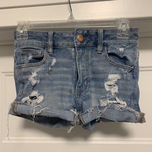 Super Stretch Hi-Rise Shortie Jean Shorts